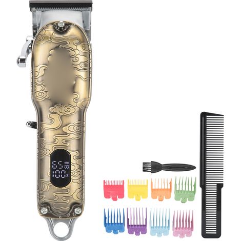 Tondeuse à cheveux électrique, écran numérique LCD, tondeuse à barbe pour hommes, convient aux tondeuses à cheveux de type pompadour, prise 110-240 volts. (1/5)