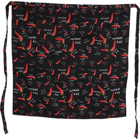 Tablier De Cuisine Demi-longueur Avec Poche - Polyester Résistant À L'huile - Pour Chef Serveur Bar Jardin - Lot De 1 (1/4)