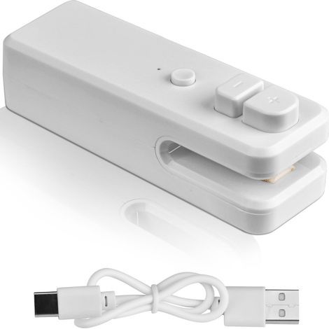 Mini-Filmaufbewahrungsgerät, 2-in-1-Schneidemaschine, kleine Sous-vide-Maschine, Beutelaufbewahrungsgerät mit Schneidemaschine, USB-Ladegerät (1/5)