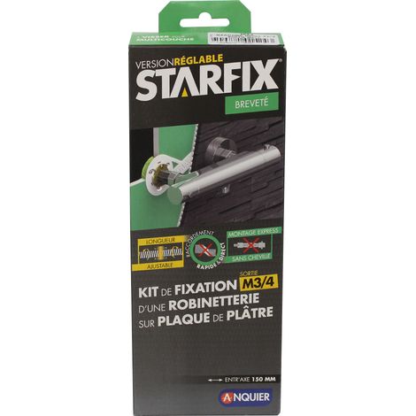 Anquier – STARFIX 150 à visser F 1/2' (15/21) – M 3/4' (20/27) – Installation droite – Convient à épaisseur cloison 13 mm – Montage rapide (1/5)