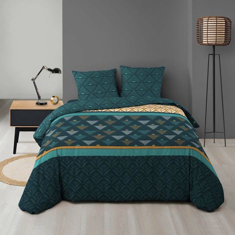 Parure Triade - Microfibre Imprimée, Douce et Certifiée Oeko-Tex - 240x220cm (1/4)