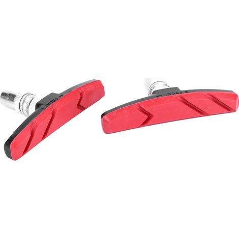 paire de patins de freins pour vélo de montagne, blocs de caoutchouc rouges (1/5)
