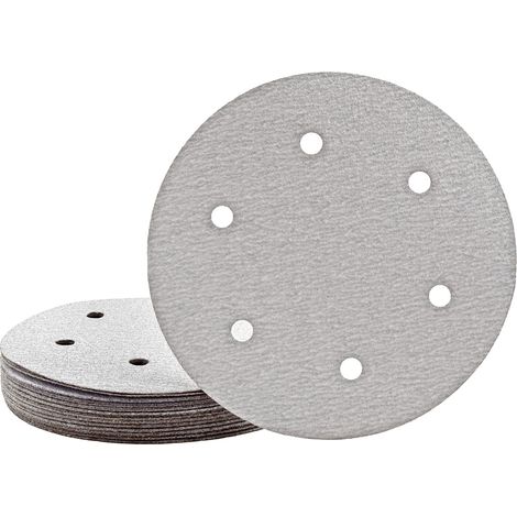MioTools Shark Klett-Schleifscheiben, 225 mm, 6-Loch, f. Trockenbauschleifer, Normalkorund (25 Stk.) K120