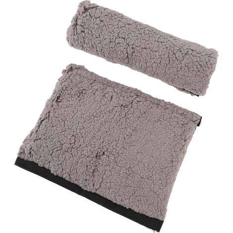 Lot de 2 coussins d'accoudoirs confortables en peau de mouton, pour chaises de bureau et de transport (gris). (1/5)
