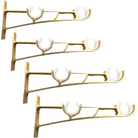 4pièces Tringle À Rideau En Métal Robuste, Support De Tringle À Rideaux, Double Tringle À Rideau Pole Holder, Support Rideau, Support De Tringle À Rideau En Aluminium, Support De Tringle À Rideau Or (1/3)