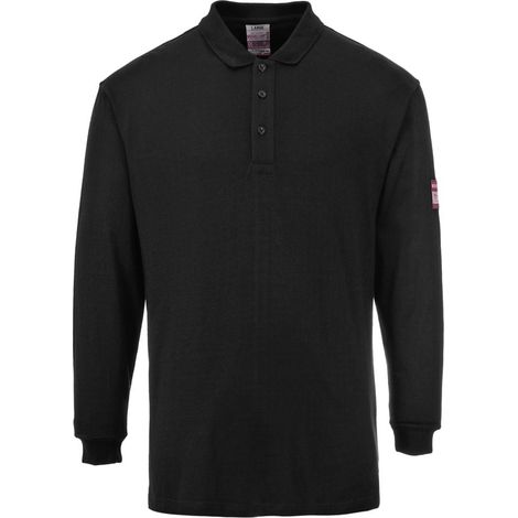 Polo manica lunga antistatica Portwest ignifuga Nero XXL (1/2)
