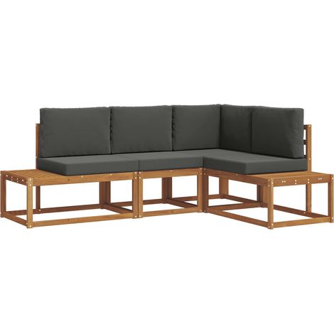 Maison Exclusive - Outdoor-Sofagarnitur mit Kissen 4 Stück Natur