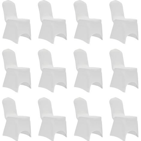Fundas elásticas para silla blancas 12 piezas DEC022523