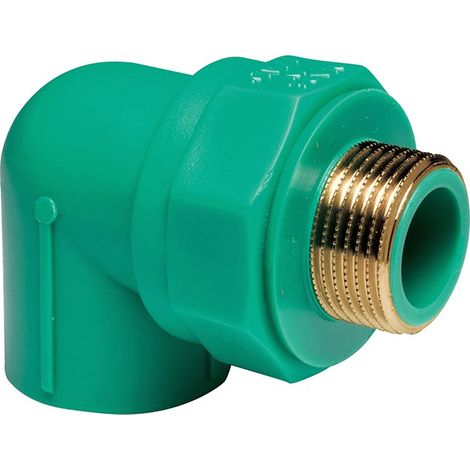 Gomito a 90â° mf con inserto ottone filettato in ppr polipropilene verde  Misura: 1/2x20mm (1/3)