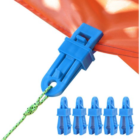 5 pièces attaches plastique pour tente, rangement et séchage vêtements de camping (1/5)