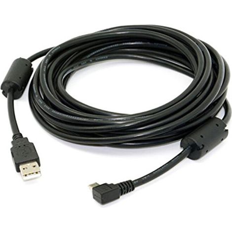 USB Typ B 5-poliger Stecker, gerader 90°-Winkelstecker auf USB 2.0 Stecker, Datenkabel mit Ferritkern und EMI-Abschirmung, 5 Meter