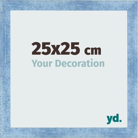 yd. - Cadre photo 25x25 - Bleu Brillant Patine - MDF - Pisa (1/5)
