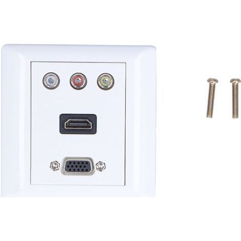 Plaque murale multimédia 86x86mm HDMI VGA RCA 1080P Boîtier ABS (1/5)