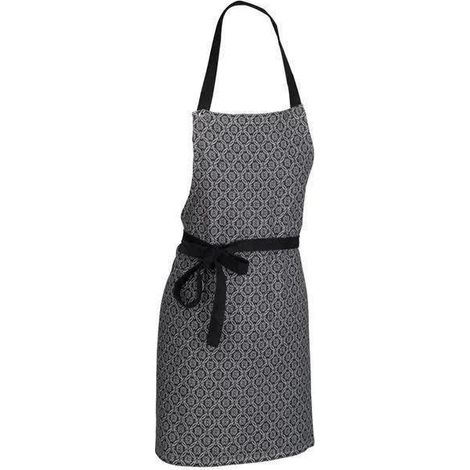 Kela Gianna grembiule in cotone nero e bianco 67 x 80 cm