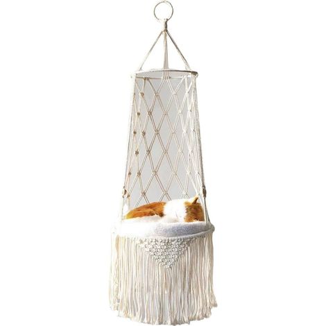 Hamac pour chat et chien fait main, balançoire suspendue, nid pour chat, diamètre intérieur 30 cm, décoration d'intérieur tendance, maison pour chat, hamac original (1/5)