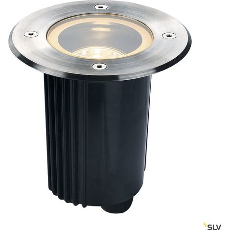 SLV – Spot encastrable extérieur sol rond inox 316 IP67 35W GU10 – Diamètre 13cm – Pour chantiers humides – 229320