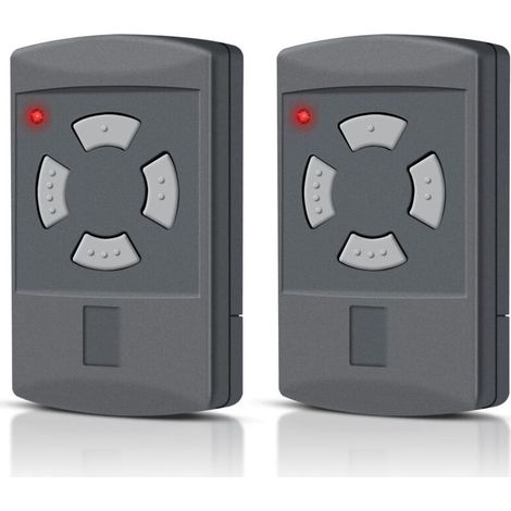 Lot de 2 télécommandes de porte de garage – 40,685 MHz – Compatibles avec les modèles Hörmann HSM4-40, HSM2-40, HS2-40, HS4-40, HSE2-40 et HSE4-40 (bouton gris) – 4 canaux (1/5)