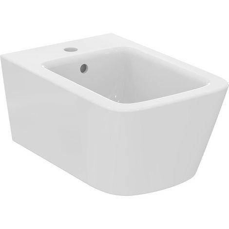 Bidet mural BLEND SQUARE 360x540x250mm blanc 1 trou robinetterie IDEAL STANDARD