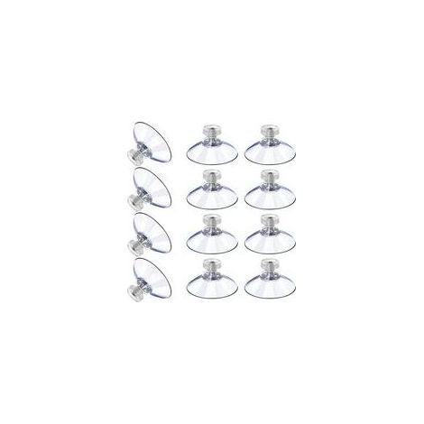 Lot de 12 ventouses en PVC transparent – Charge maximale élevée – Fixation sur surfaces lisses – Écrous métalliques inclus - 40M5-10 (1/4)