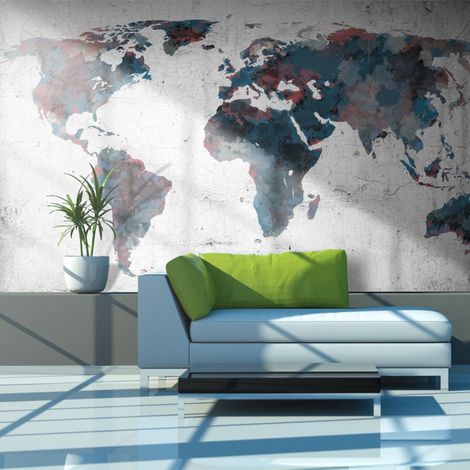 Papier Peint "World Map on the Wall II" 450x270cm (1/2)