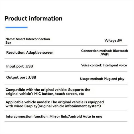 Carplay Sans Fil - Ai Box Android Auto - Compatible Voitures Avec Port Usb - Wifi Et Bluetooth - Plug And Play - 1 Pièce (1/5)