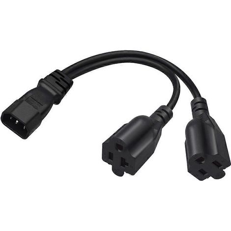 IEC320 C14 auf Nema 5-15R+ 5-20R Netzkabel 1 Eingang 2 Ausgänge Y-Splitter-Adapterkabel