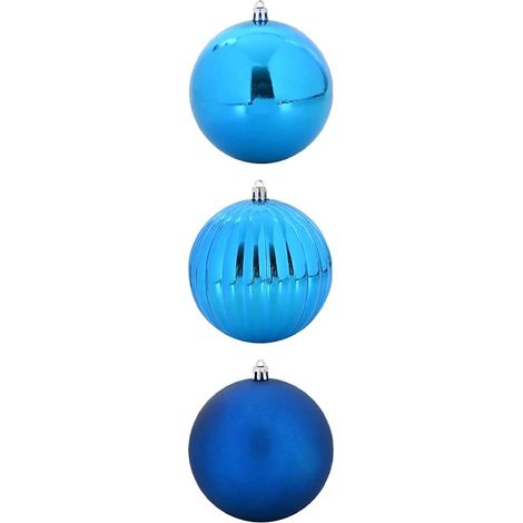 Ensemble de Boules de Noël XXL 3 pcs Bleu Plastique (1/5)
