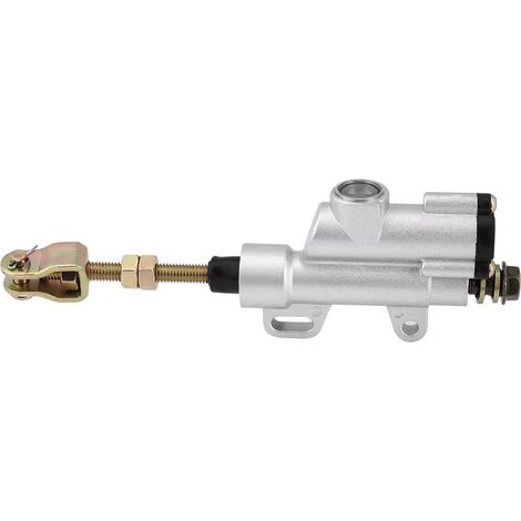 Maître-Cylindre de Frein arrière Universel, Pompe de maître-Cylindre hydraulique pour Frein à Pied arrière argenté pour Moto VTT Dirt Bike (1/5)