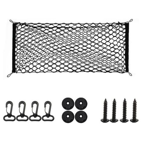 Filet de rangement pour coffre de voiture, 90 x 30 cm, double couche, s'adapte à la plupart des coffres de voiture (1/5)