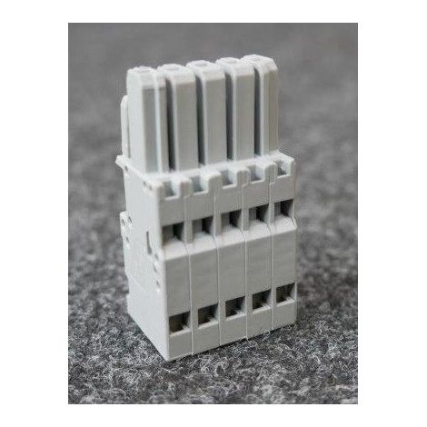 Connecteur femelle 5 pôles 4mm² gris (à l'unité) Pas de 5mm pour 1 conducteur Cage Clamp Wago