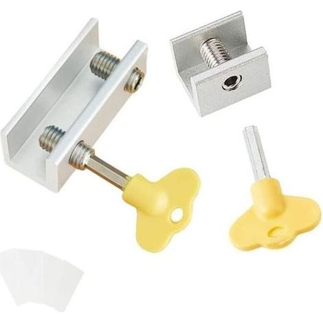 Loquet De Baie Coulissante - Alliage D Aluminium Et Acier Inoxydable - Pour Sécurité Enfants Sur Fenêtres Coulissantes - 2 Pièces (1/5)
