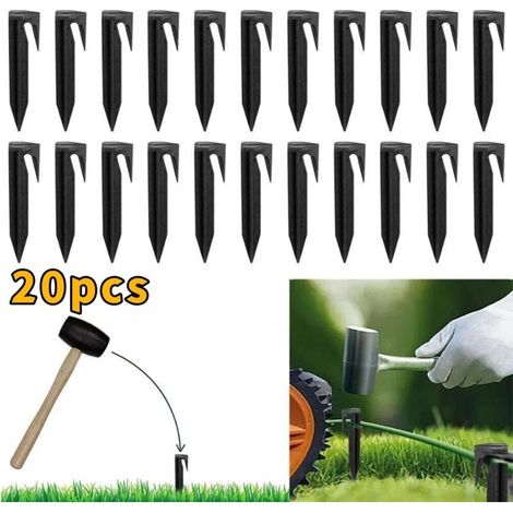 20 piquets de tente en plastique 8,5 cm, piquets de tente de plage robustes, piquets d'auvent, piquets à bord noir pour le camping et plus encore (1/5)