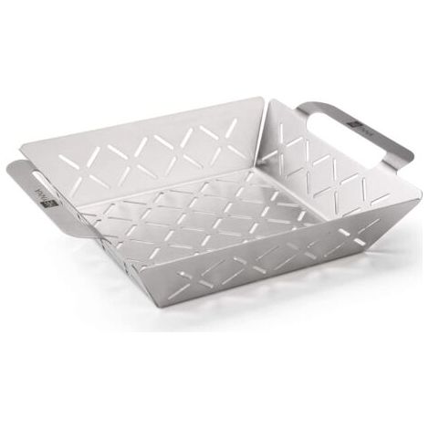 Plaque de cuisson carrée en acier inoxydable, BBQ barbecue bac de fuite, grill panier grill outils de barbecue (1/5)