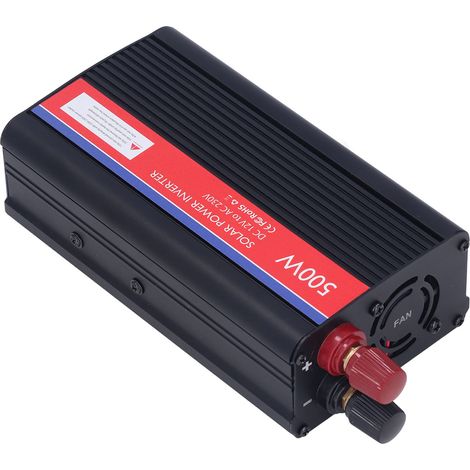 Convertisseur de puissance 12 V CC, sortie 230 V CA, 500 W, avec protection pour appareils de voiture (noir). (1/5)