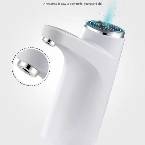 Pompe électrique d'eau potable Design sans fil 03 Pompe automatique pour bidons d'eau avec batterie USB 1200mAh Matériau ABS et caoutchouc grade alimentaire couleur blanc kit complet (1/5)