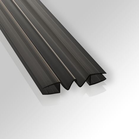 WITEN&NOCK Duschdichtungen Ersatzdichtung entfaltbar für Glas zu Glas Verbindung Duschtür Dichtung Gerade Glasstärke 5-6 mm Länge 200 cm schwarz