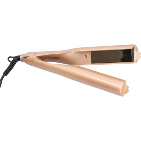 Lisseur boucleur 2-en-1 universel, fer à friser torsadé professionnel, plaque céramique dorée, tension 110V-240V, fiche UE, coiffure lissante et ondulante (1/5)