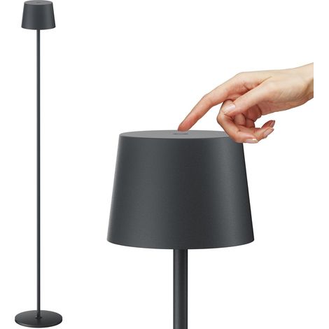 Lampadaire, lampe de lecture, pour l'éclairage auxiliaire, 3000K Blanc chaud, Infinite Dimmable, lampadaire à commande tactile, pour Salon, Chambre, Bureau, Hauteur 130cm(Anthracite) (1/5)