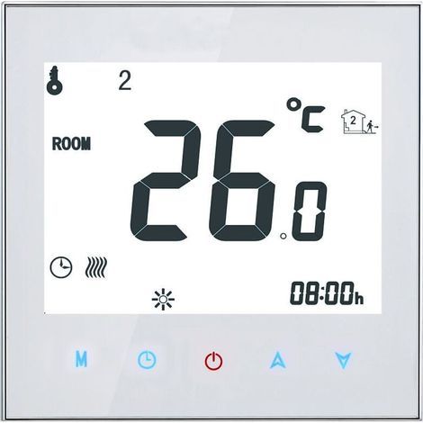 Thermostat, 16A 95-240V Hebdomadaire Programmable Thermostat De Chauffage, Tactile Écran Affichage LCD Écran, Température Contrôleur de La Chambre (1/4)