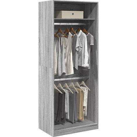 Kleiderschrank Grau Sonoma 80x50x200 cm Holzwerkstoff
