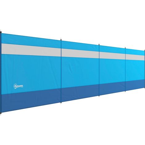 Cortavientos Para Camping Pantalla De Privacidad De 4 Paneles Con Ventana De Visualización Bolsa De Transporte Para Camping En La Playa 725 X 140 Cm Azul