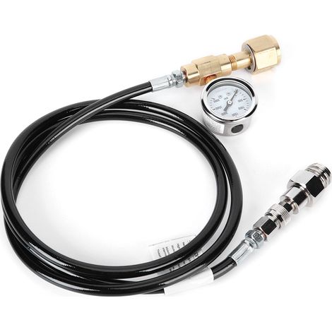 DIN477 1,5 m schwarzer Soda-Schlauch mit 3000 psi Manometer-Set, Zubehör für SodaStream/Soda Club (1/5)