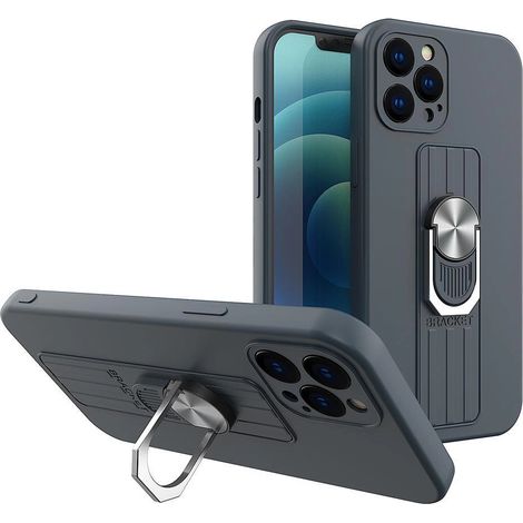 Étui en silicone Ring Case avec anneau de doigt et support pour Samsung Galaxy A73 bleu (1/5)