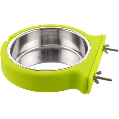 Cage pour chien avec gamelle amovible en acier inoxydable, gamelle suspendue, petite taille.