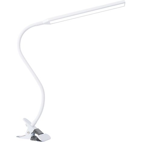 10-W-USB-Schreibtischlampe mit Klemme, dimmbare Leselampe mit Klemme, 3 Farben, flexible LED-Schwanenhalslampe, Tisch-Manikürelampe mit Klemme, Zeichenlampe, Weiß [Energieklasse F]