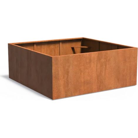 Adezz Pflanzgefäß Carrez Standard Quadrat aus Corten-Stahl Pflanzkübel Größe 200x200x80 cm (1/5)