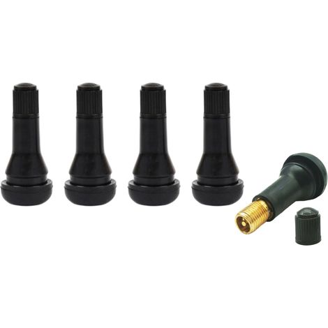 Les 5 Valves de Jante universelles, vannes en caoutchouc TR413, valve pneu voiture tubeless, bouchons de valve noir, accessoires réparation (1/5)