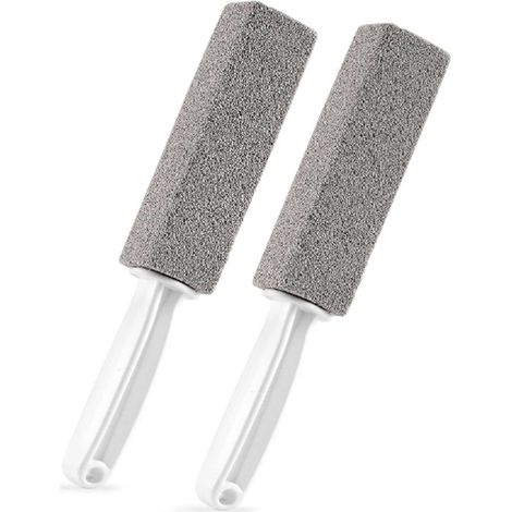 2 brosses toilette pierre ponce – Avec manche, élimine calcaire, eau dure et rouille (1/4)