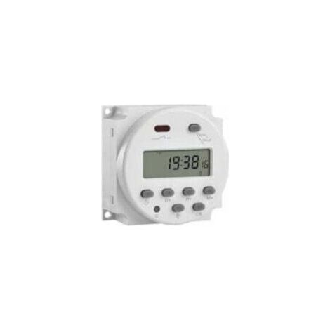 Relais de minuterie hebdomadaire numérique LCD mini 12V avec interrupteur d'alimentation et couvercle étanche (blanc) (1/4)