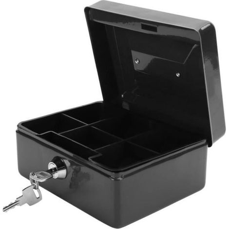 Atyhao Boîte de rangement d'argent 6in Mini coffre-fort portable de sécurité verrouillable coffre-fort avec serrure à clé pour (1/4)